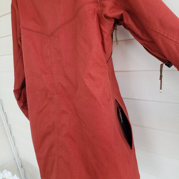 Holden Women's M hooded snowboard jacket in burnt orange / rust color - Picture 7 of 15